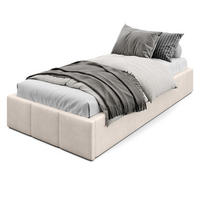 POLSTERBETT für Schlafzimmer Bett mit Stauraum Creme 90x200cm - Creme, Holzwerkstoff/Textil (90/200cm) - Muralo
