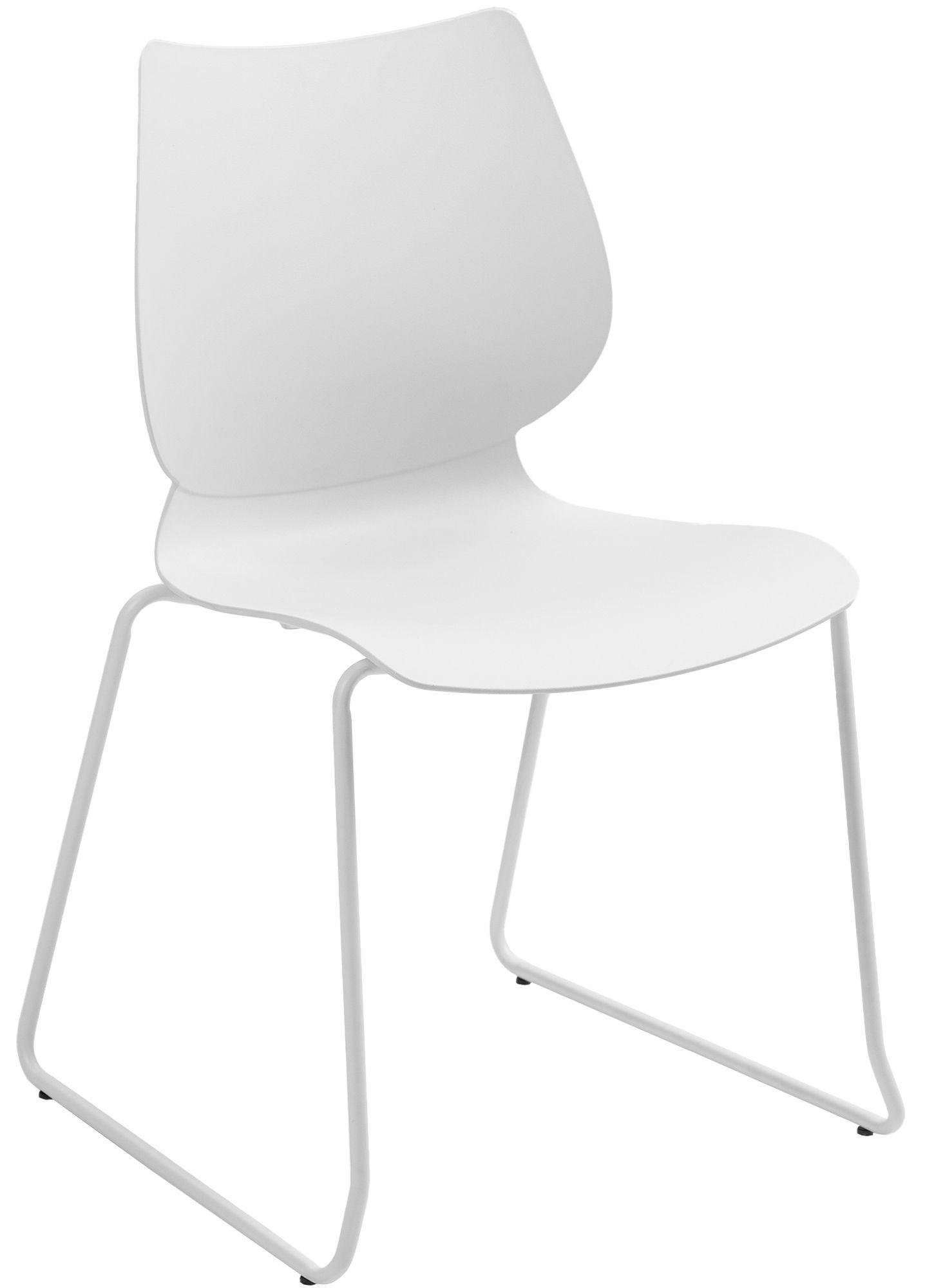 BESUCHERSTUHL Kunststoff Weiß - Weiß, Kunststoff/Metall (47/86/50cm) - CLP