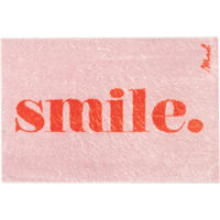 INDOOR FUßMATTE "Perla" mit Spruch "Smile" Pink 50 x 75 cm - Pink/Rosa, Kunststoff/Textil (50/75cm) - MAD ABOUT MATS