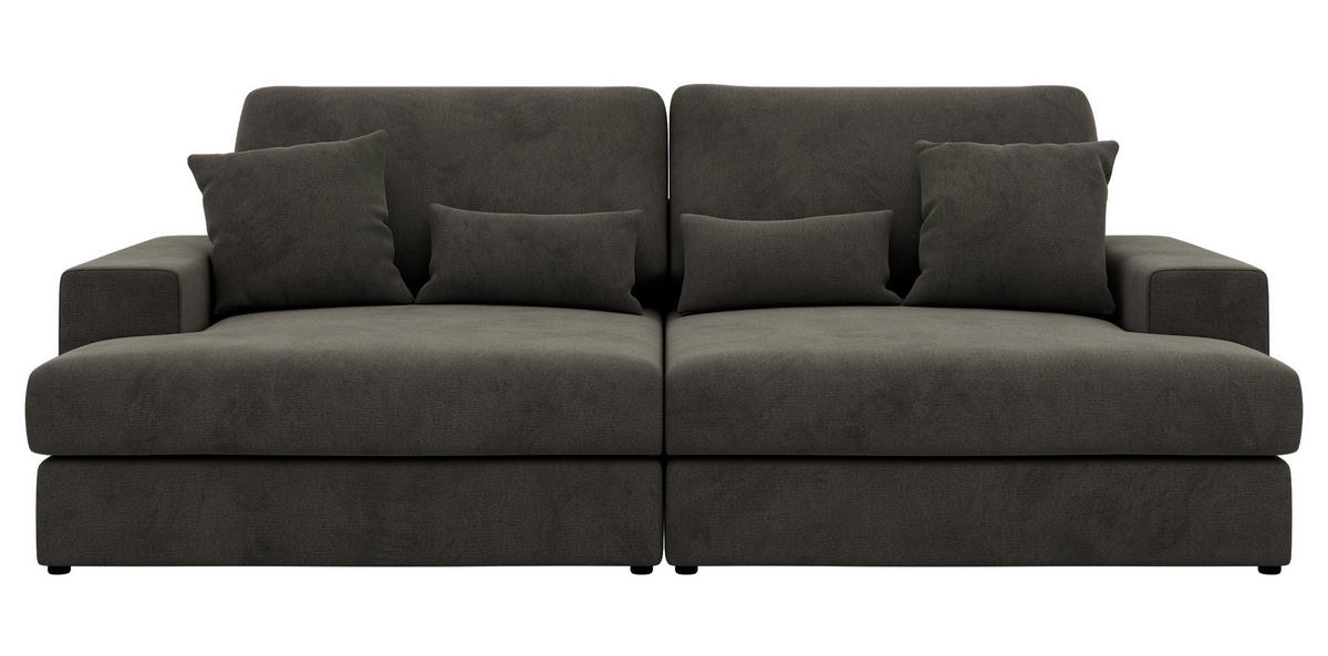 ŠTVORMIESTOVÁ POHOVKA ANERO - Tmavosivá Samet - čierna/tmavosivá, textil/plast (292/107/163cm) - MKS