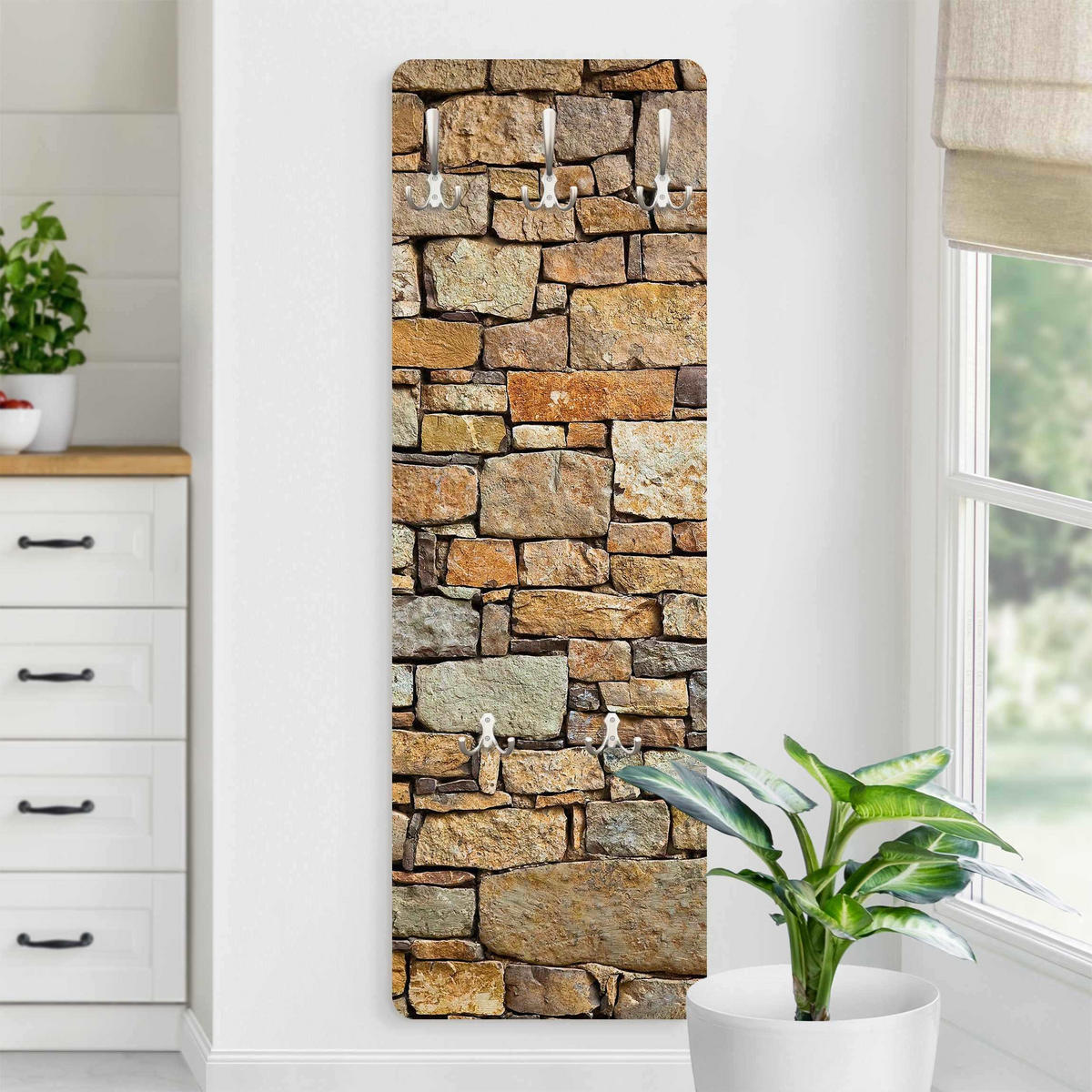 WANDGARDEROBE - Croatia stonewall 34/105 cm - Braun, Holzwerkstoff (34/105/1.6cm) - Bilderwelten