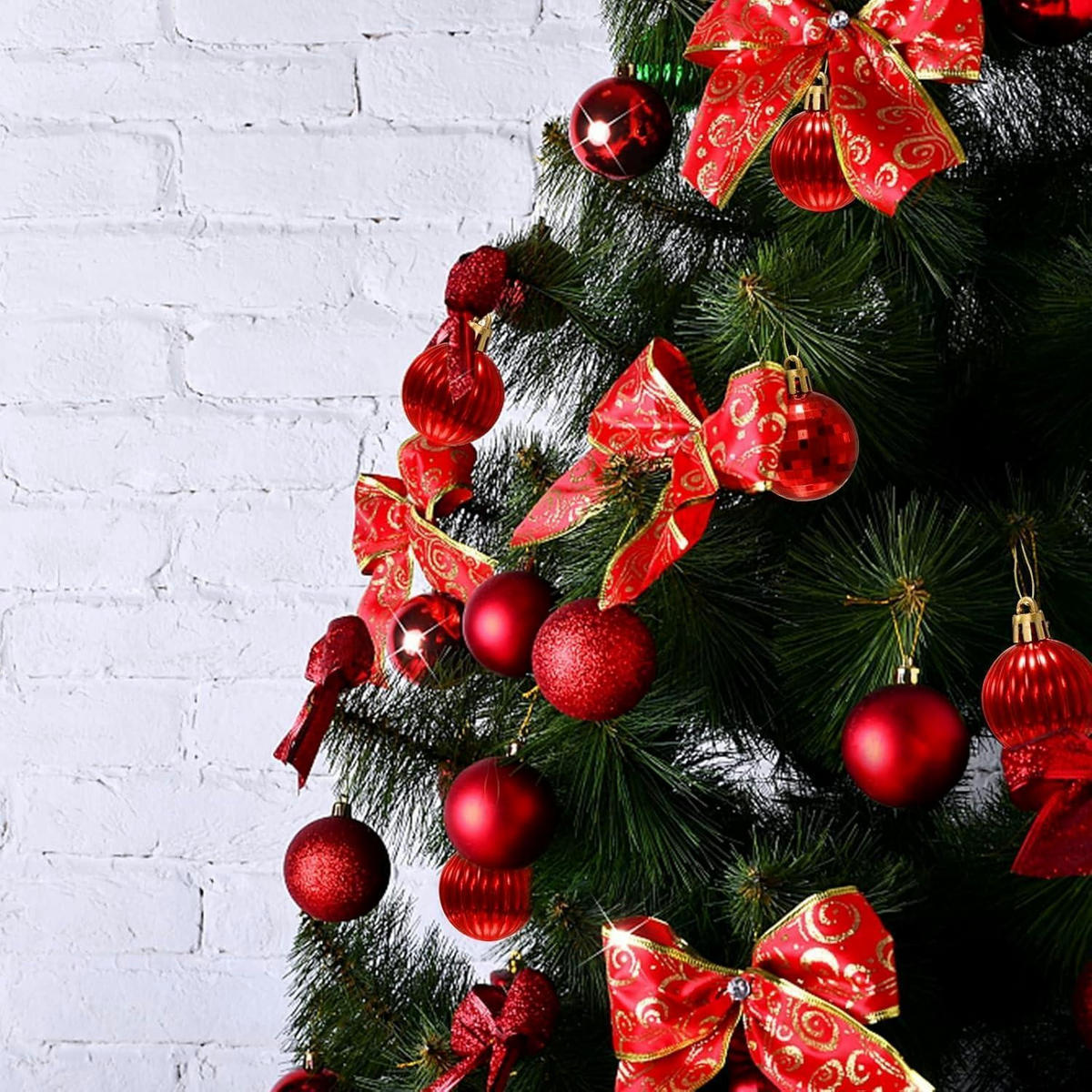 WEIHNACHTSKUGELN 36-teiliges Set Kunststoff Rot 4 cm - Rot, Kunststoff (4/4/4cm)