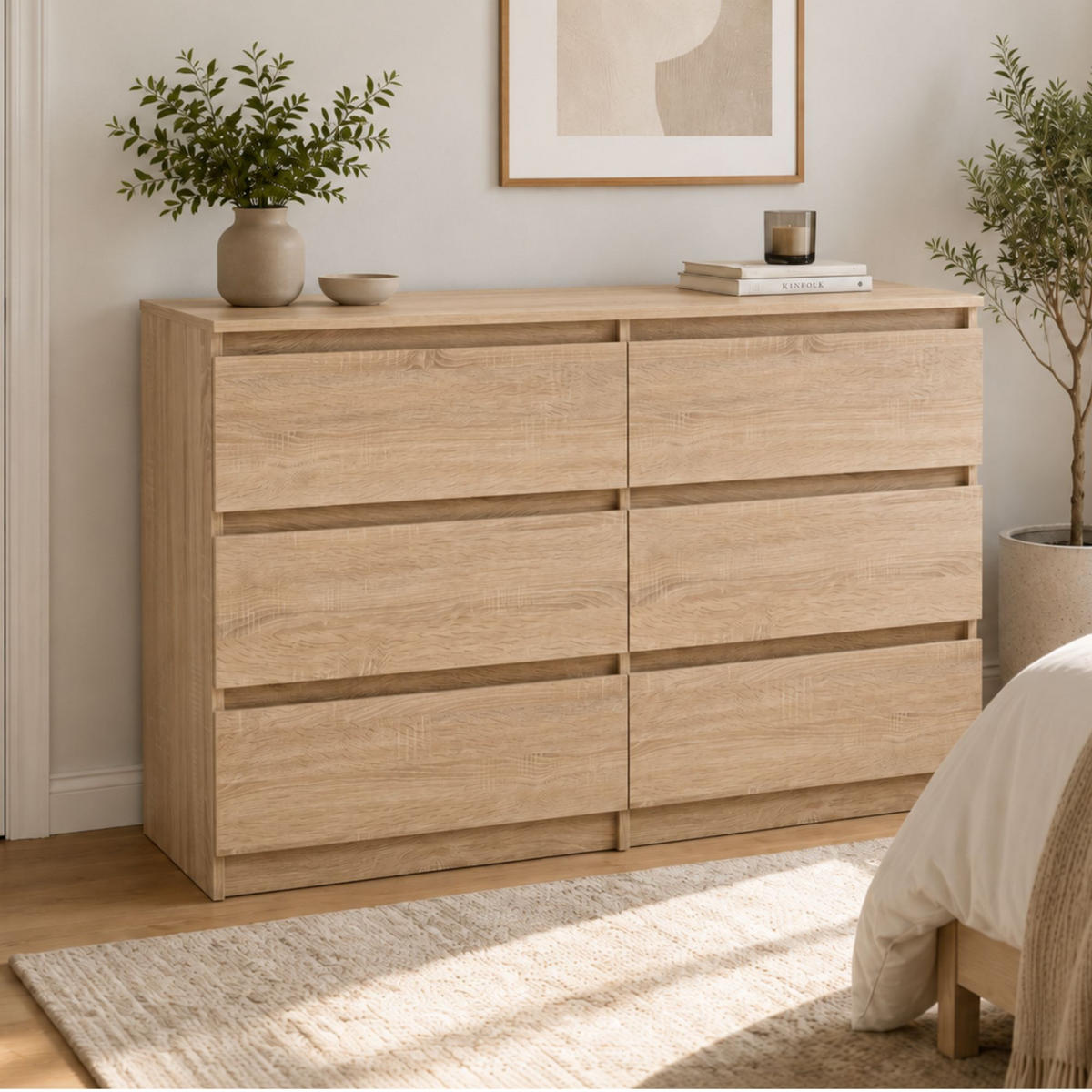 KOMMODE mit fünf Schubladen in Sonoma - Sonoma Eiche, Holzwerkstoff (120/77/40cm) - Home Collective