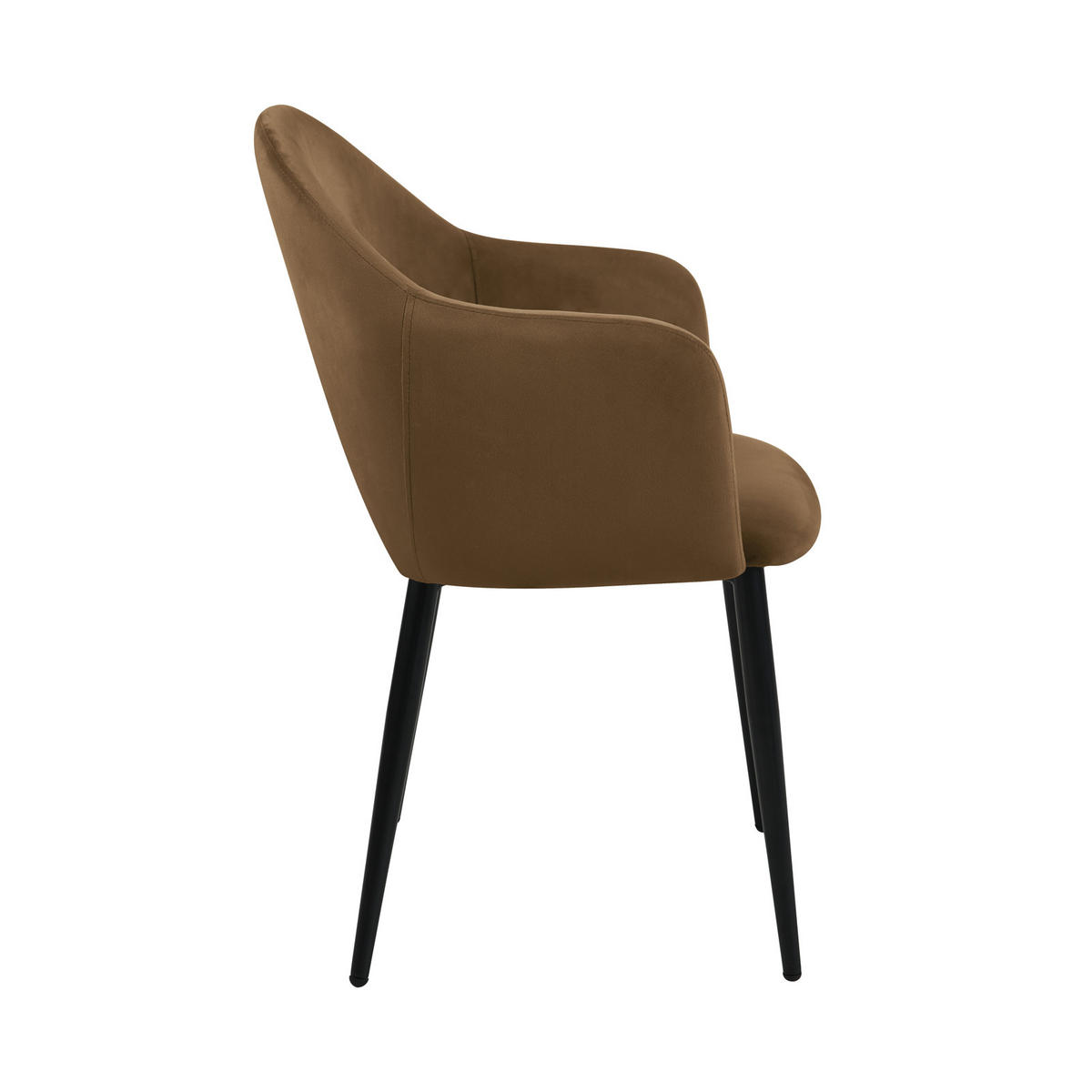 ESSZIMMERSTÜHLE HAILEY (2er Set) - Schwarz/Braun, Textil/Metall (54/83/53cm) - SVITA