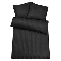 MIKROFASER-DAMAST-BETTWÄSCHE 155x220 cm Schwarz - Schwarz, Textil (155/220cm) - Carpe Sonno