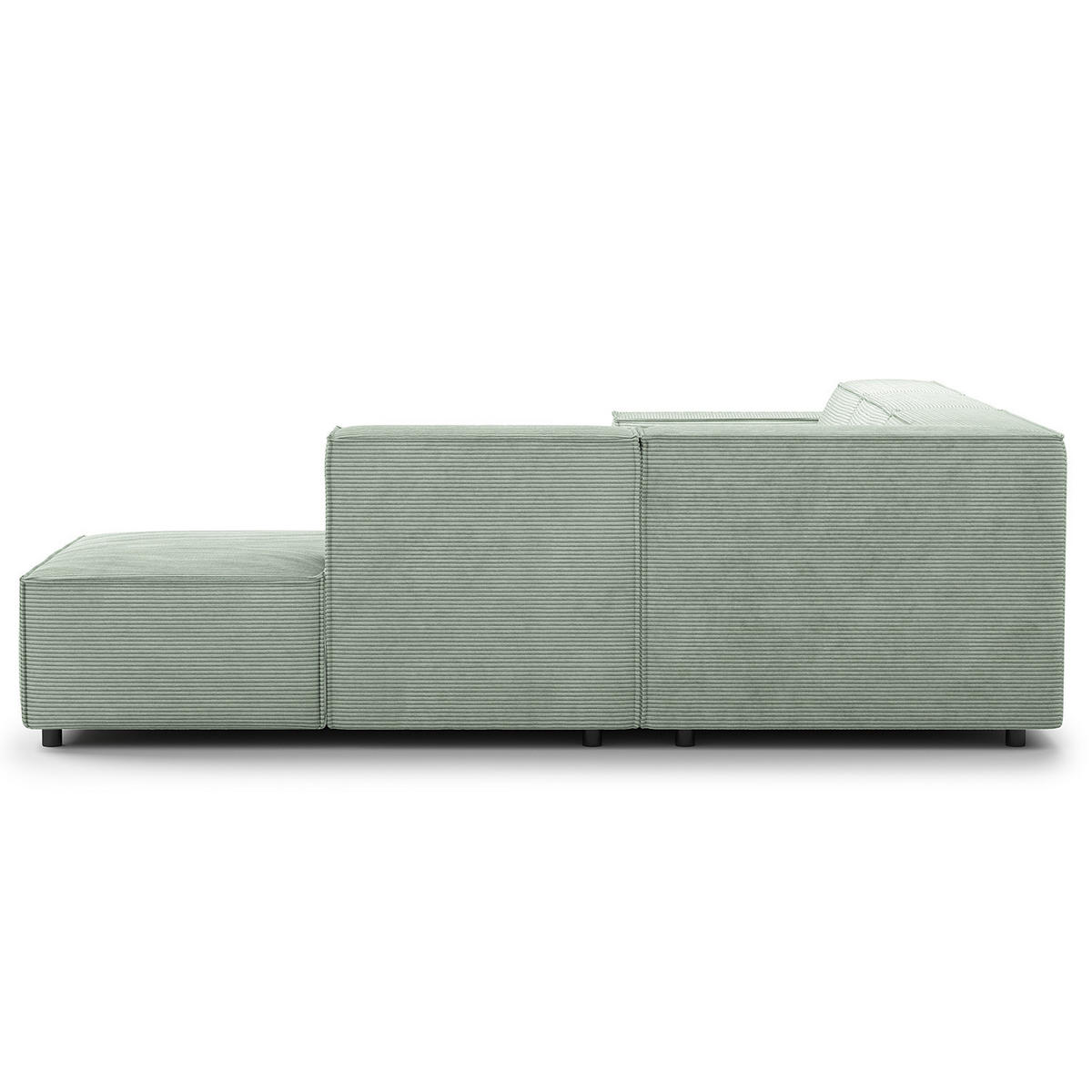ECKSOFA mit Ottomane - Schwarz/Mintgrün, Kunststoff/Textil (260/234cm) - home24