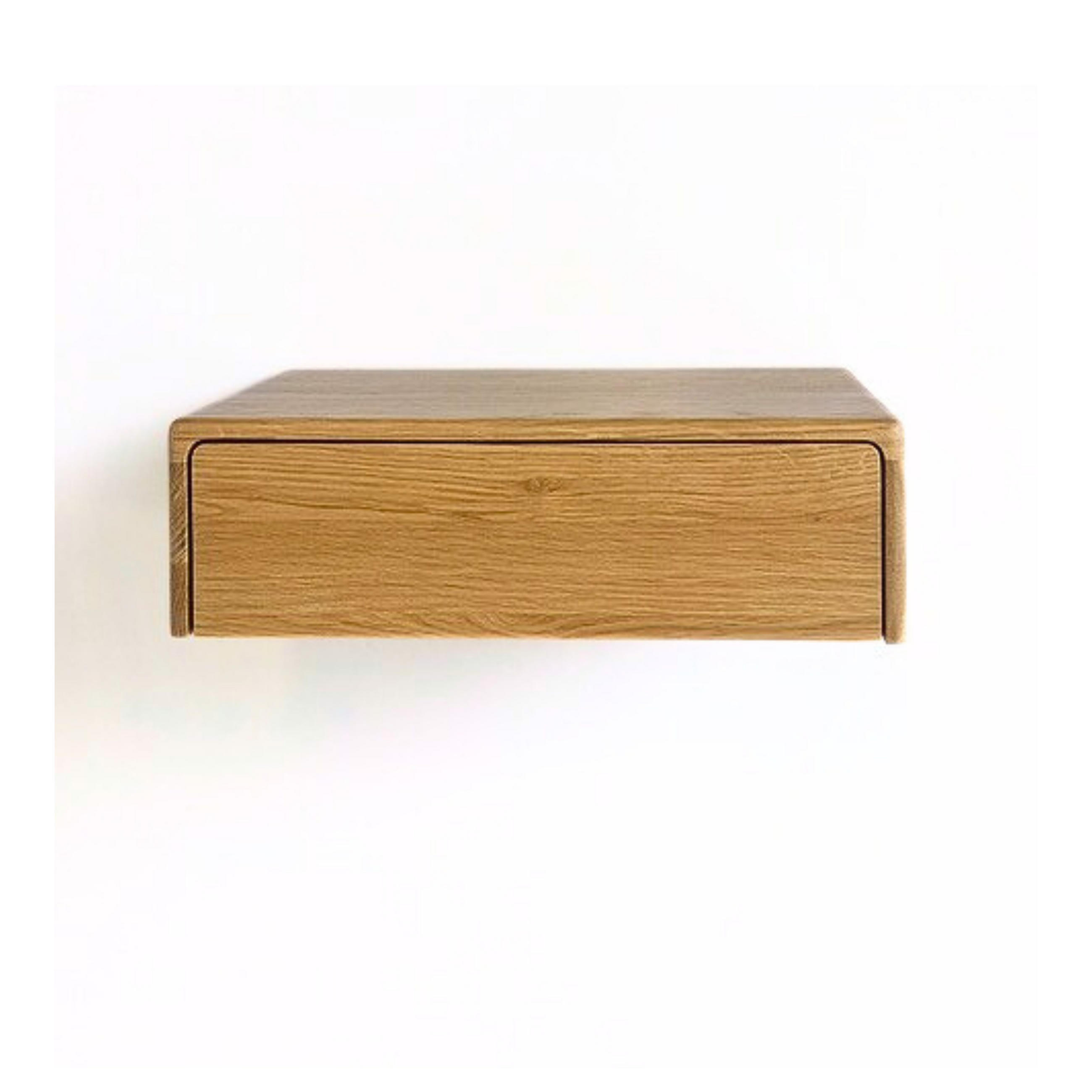 NACHTTISCH Frank, Natur Massiveiche - Beige, Holz (40/12/30cm) - WOODEK