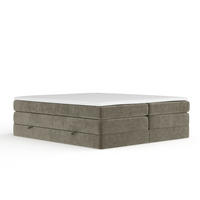 BOXSPRINGBETT Juniper Taupe 160/200 cm - Taupe/Schwarz, Holz/Holzwerkstoff (160/200cm) - Maison de Reve