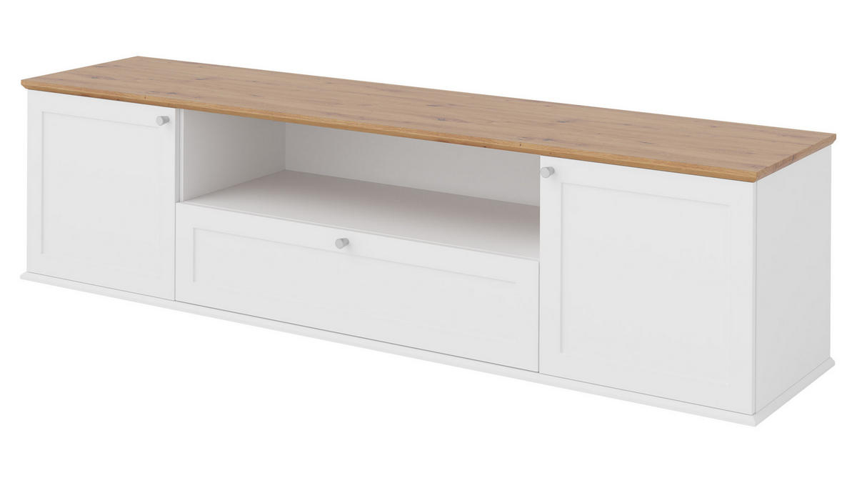 TV-LOWBOARD Gacoris 2D1SZ - Hellgrau/Weiß, Holzwerkstoff/Kunststoff (182/48/43cm) - MIRJAN24