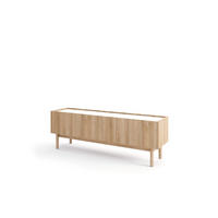 TV-SCHRANK Elora 144x48x37 cm - Lowboard mit Stauraum - Tv Ständer aus Laminierter Spanplatte - Helle Eiche mit Bianco-Marmor Farbe - Eichefarben, Holzwerkstoff (137/42.5/33cm) - Chilly