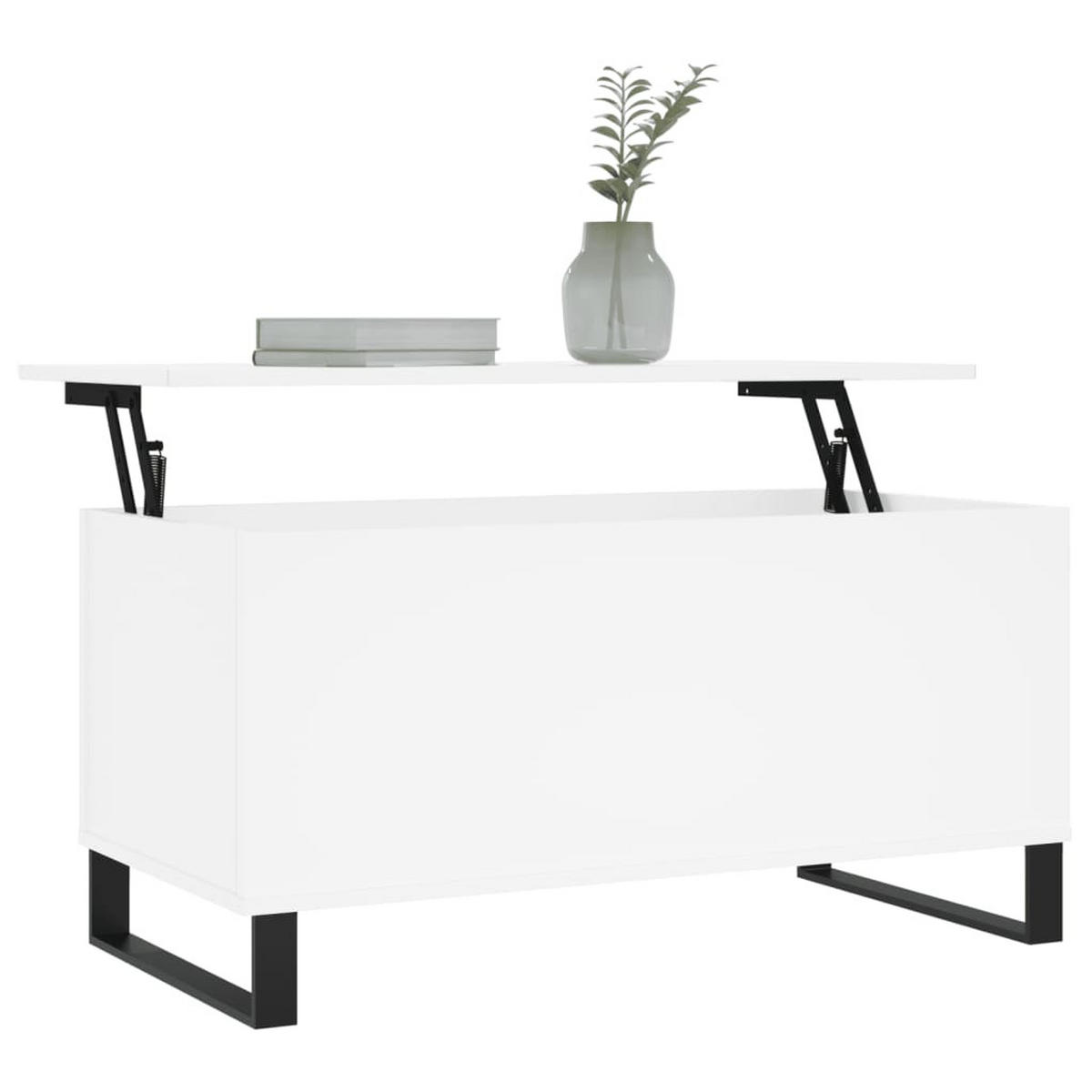 COUCHTISCH Weiß 90x44,5x45 cm Holzwerkstoff - Weiß, Holzwerkstoff (90/90/45cm) - furnicato