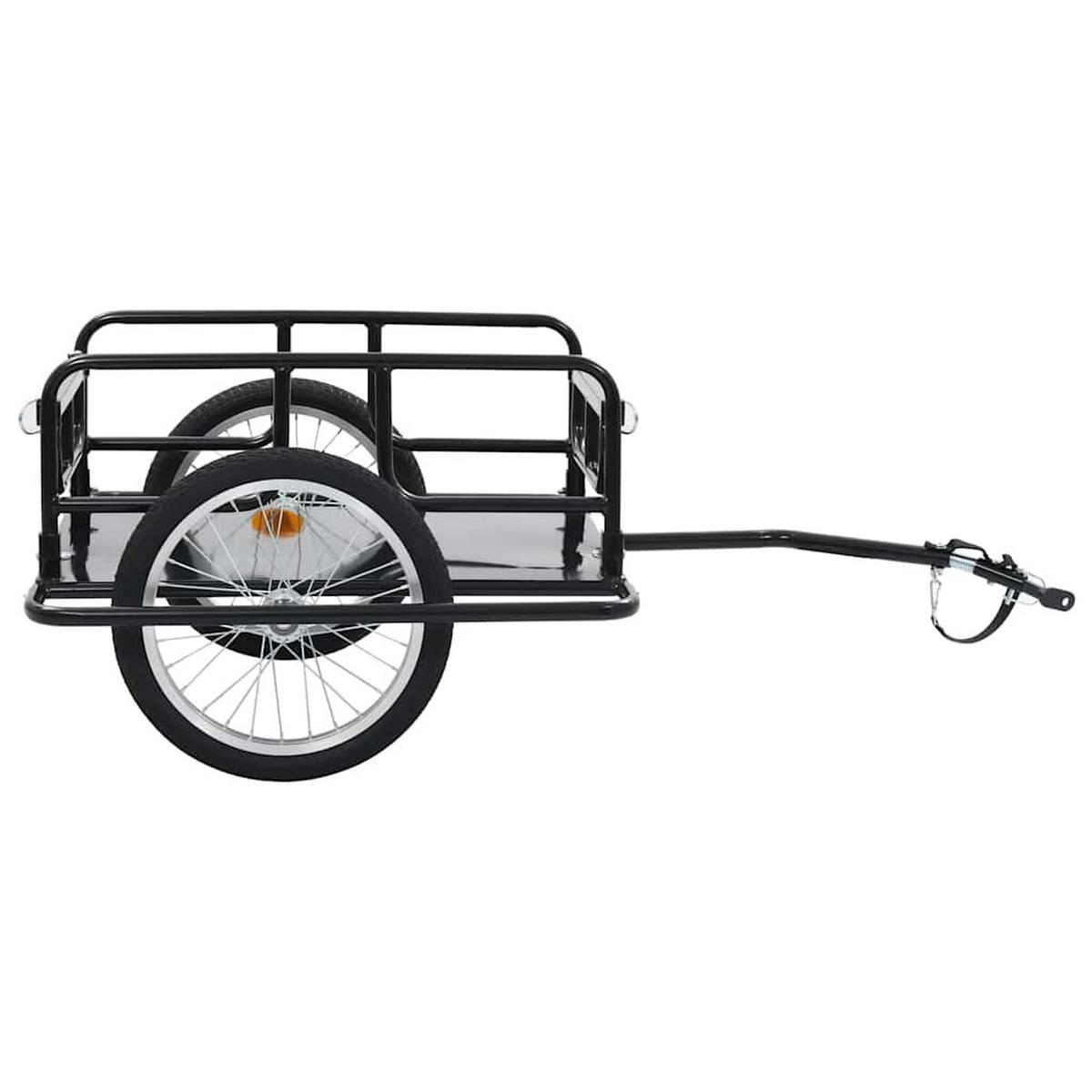 FAHRRADANHÄNGER 130/73/48,5 Cm Stahl Schwarz - Schwarz, Metall (73/48.5/130cm) - vidaXL