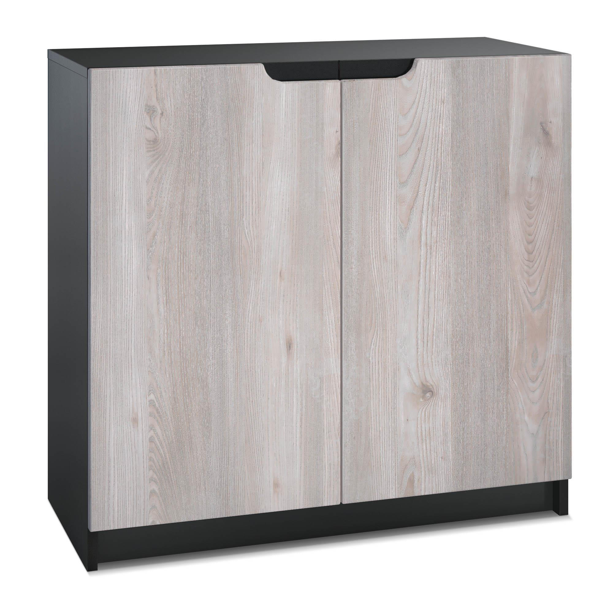 KOMMODE Logan Fronten in Eiche Nordic - Silbereichenfarben, Holzwerkstoff (82/78/37cm) - Vladon