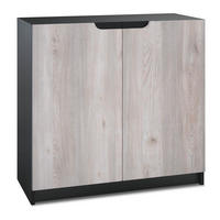 KOMMODE Logan Fronten in Eiche Nordic - Silbereichenfarben, Holzwerkstoff (82/78/37cm) - Vladon