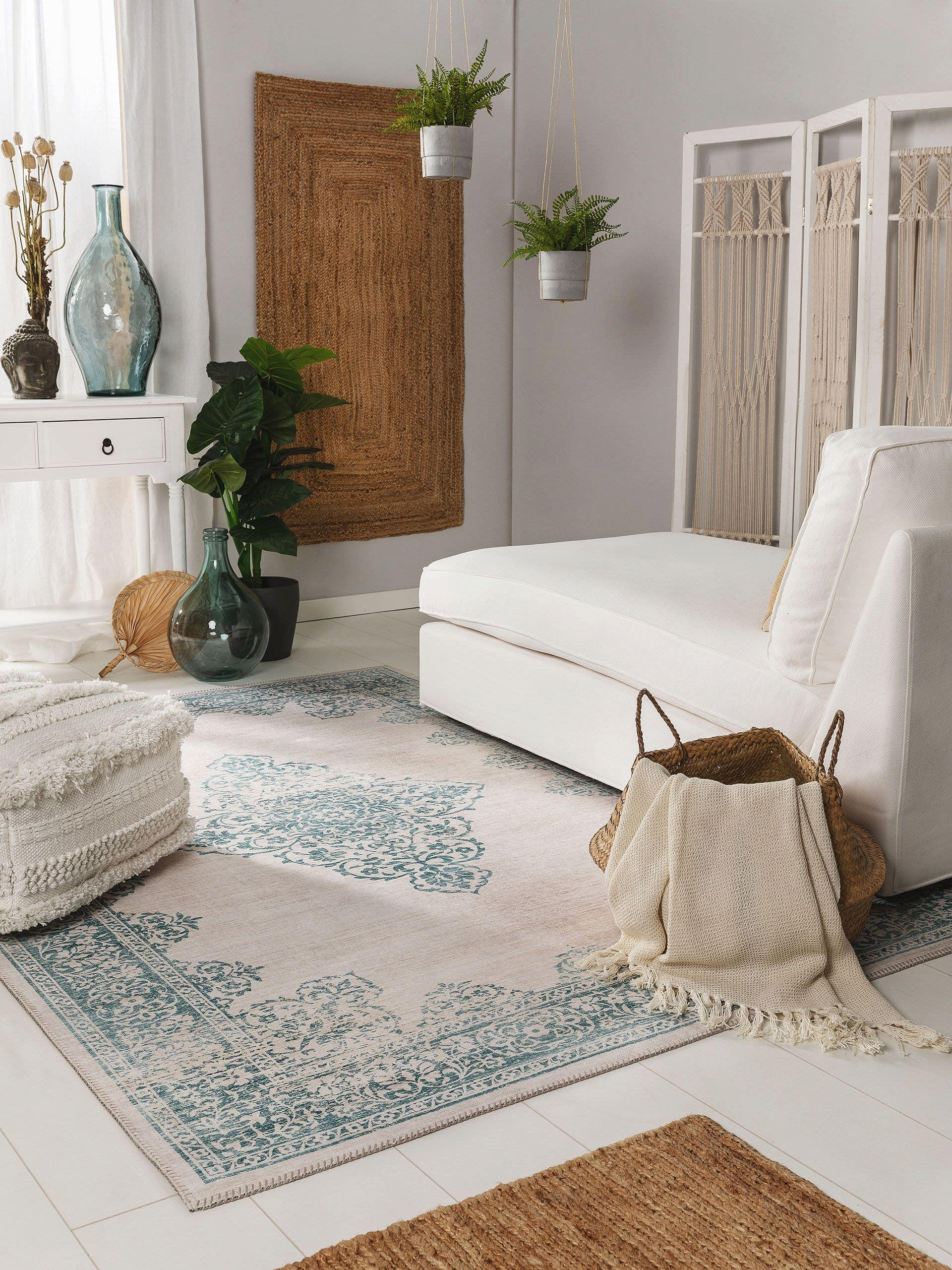 TEPPICH Laury Türkis 160x230 cm - Türkis, Textil (160/230cm) - benuta Pop