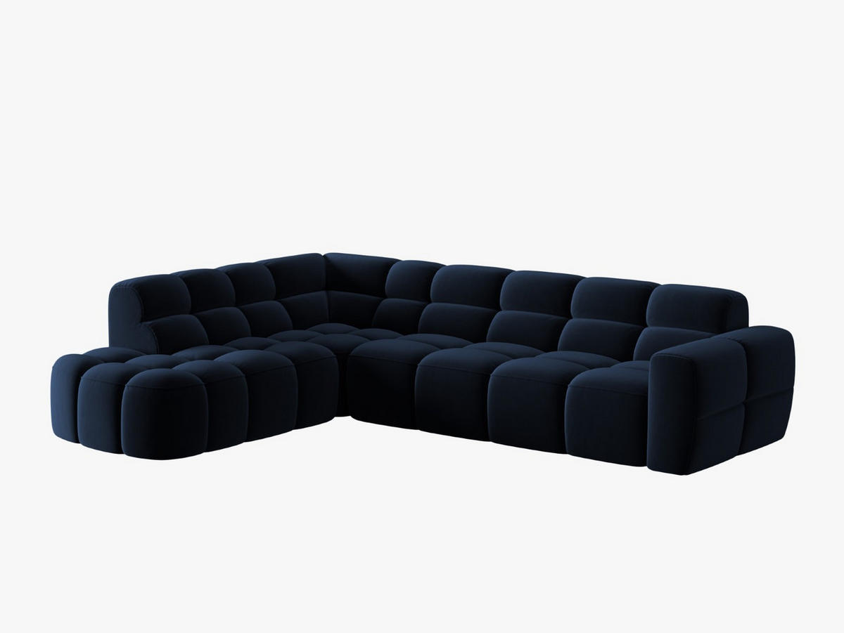 ECKSOFA links Lisa aus Samt königsblau 5 Sitzplätze - Dunkelblau, Textil (234/293cm) - Micadoni