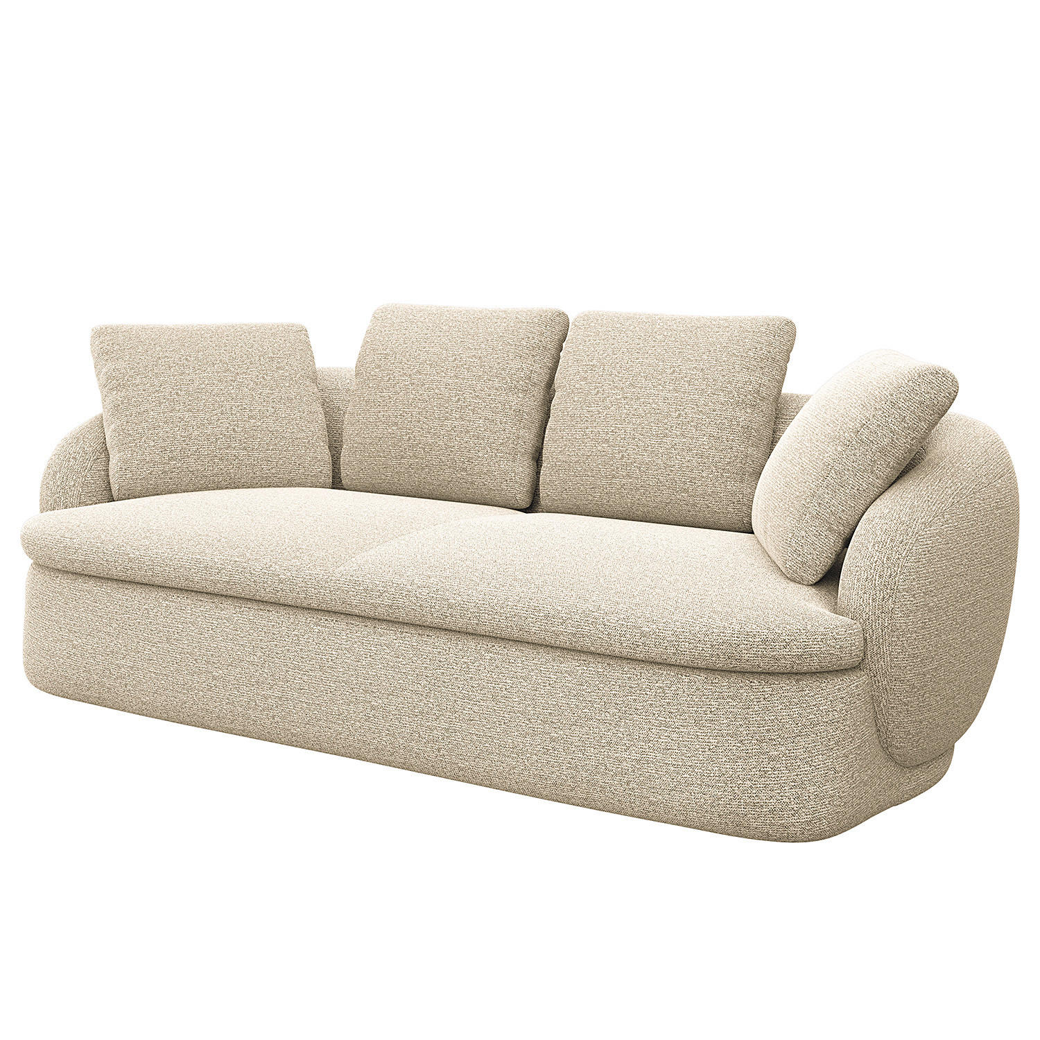 3-SITZER SOFA - Creme, Textil (217/74/102cm) - home24