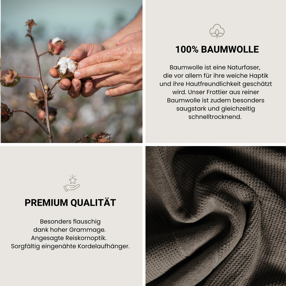 DUSCHTUCHSET Turin - 2-teilig - 70 x 140 cm - Dunkelgrau - Dunkelgrau, Textil (70/140cm) - SCHIESSER