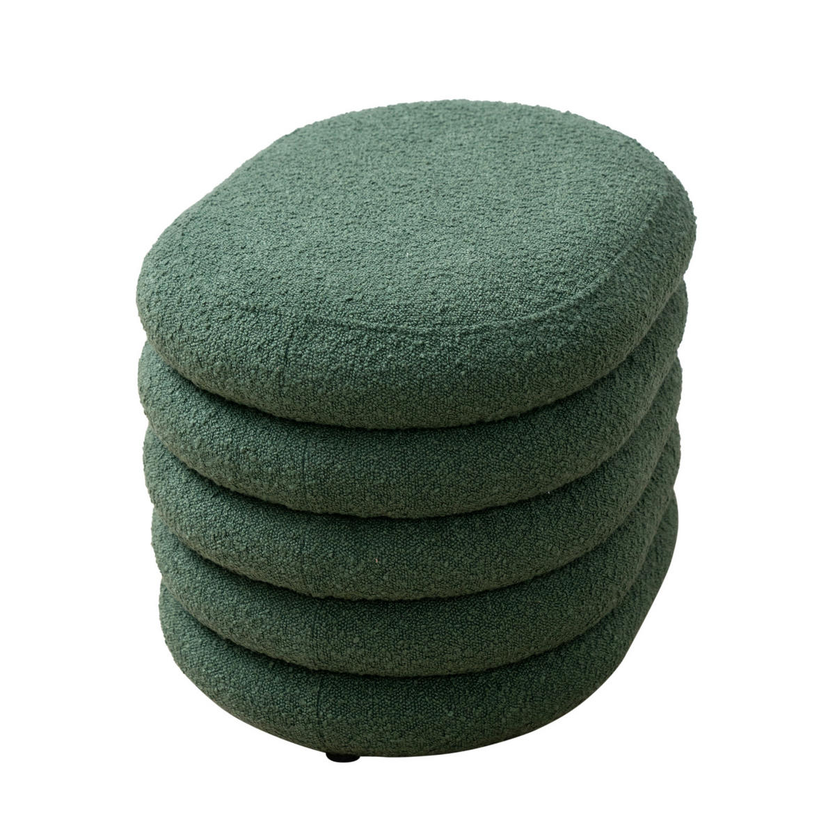 HOCKER Blossom S mit Stauraum Sitzhocker Ottomane Boucle-Polster Dunkelgrün - Grün, Textil (60/42/45cm) - SVITA