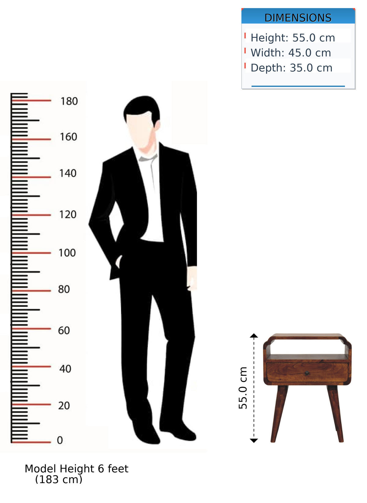 NACHTKASTEN Newton Kastanie, 1 Schublade und Offenes Regal, Dunkelbraun - Dunkelbraun/Messingfarben, Holz/Metall (45/55/35cm) - Artisan Furniture
