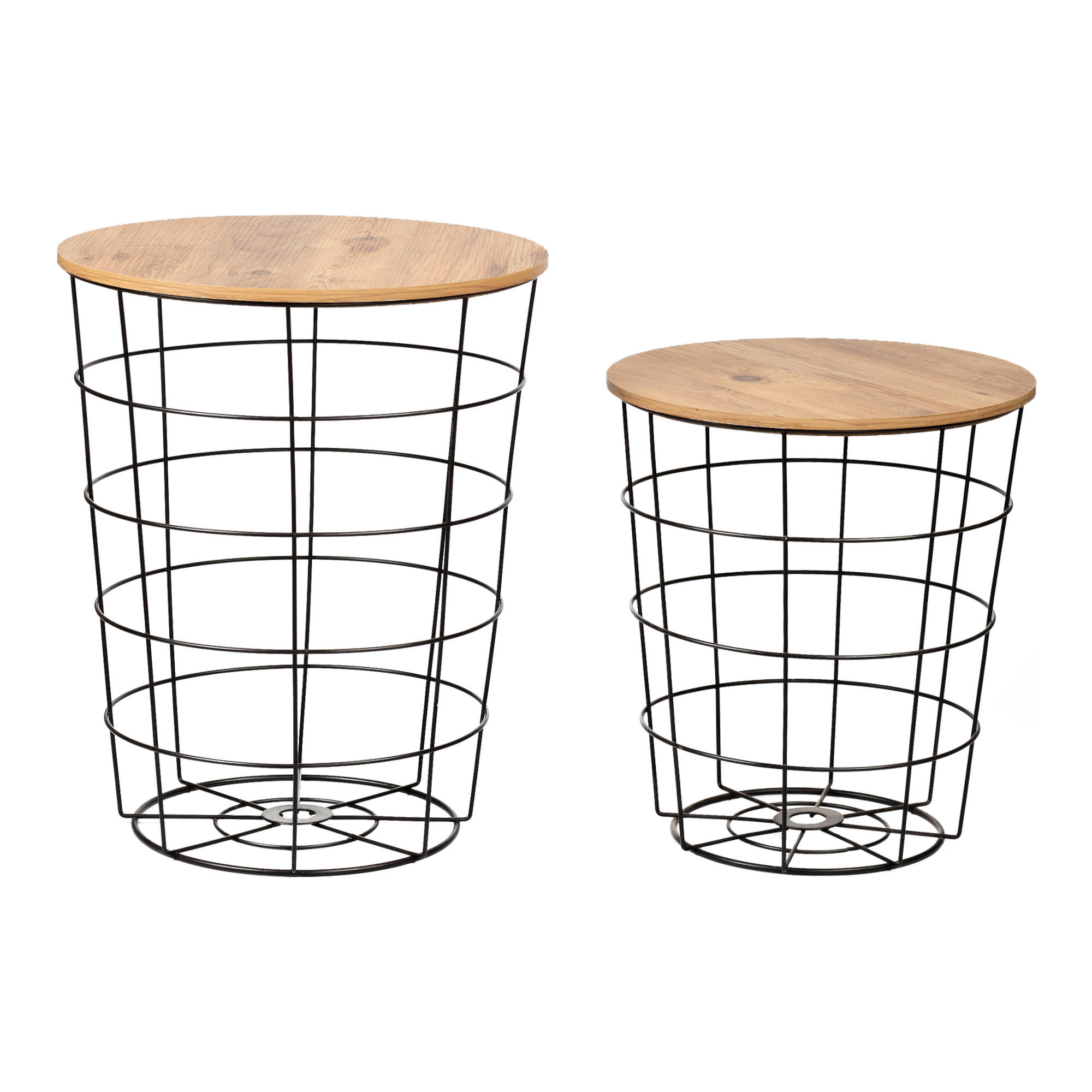 BEISTELLTISCH-SET 2 TLG. Hundested - Schwarz, Metall (44/44/53cm) - [en.casa]