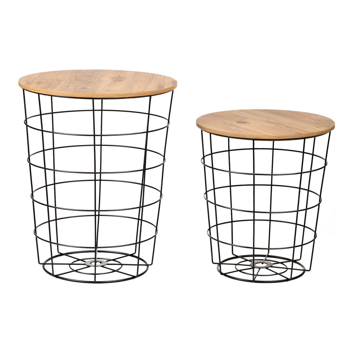 BEISTELLTISCH-SET 2 TLG. Hundested - Schwarz, Metall (44/44/53cm) - [en.casa]
