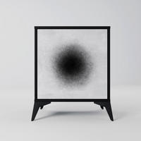 SIDEBOARD BLACK HOLE, Schwarz, 57,5x42x70,5 cm, Schwarze Metall-Sternfüße - Multicolor/Schwarz, Holzwerkstoff/Metall (57.5/70.5/42cm) - SpaceRebels