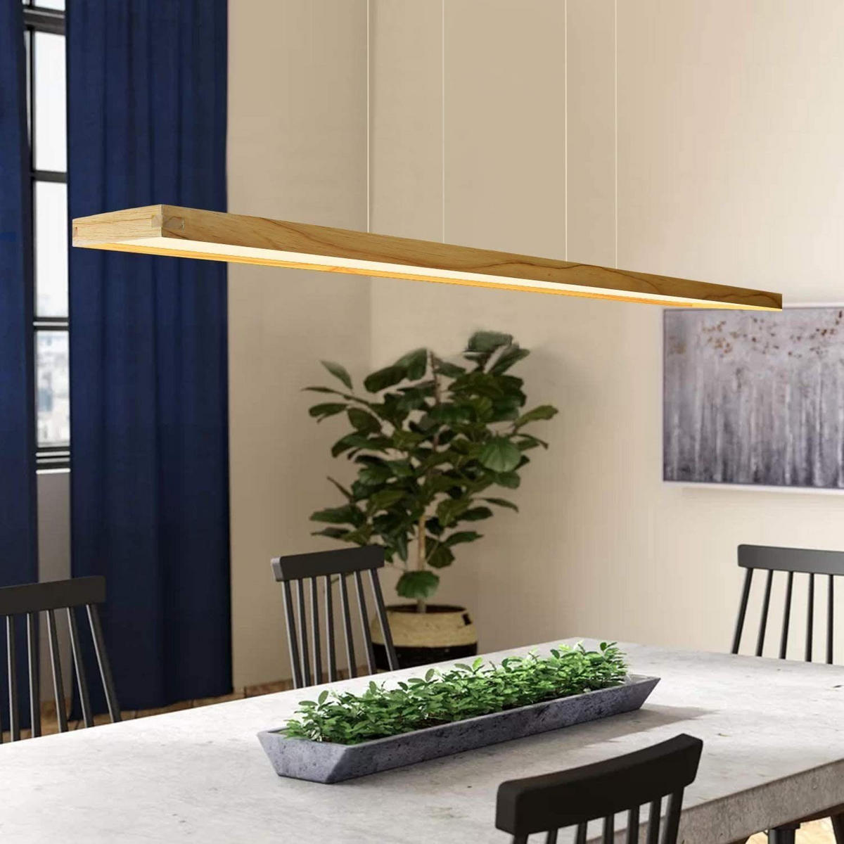LED HÄNGELEUCHTE Zenobia 100/3/17 cm - Braun, Holz (100/3/17cm) - Nettlife