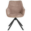DININGSESSEL San Carlo - drehbar - hellbraun - Hellbraun/Hellgrau, Textil/Metall (57/87/68cm) - bene living