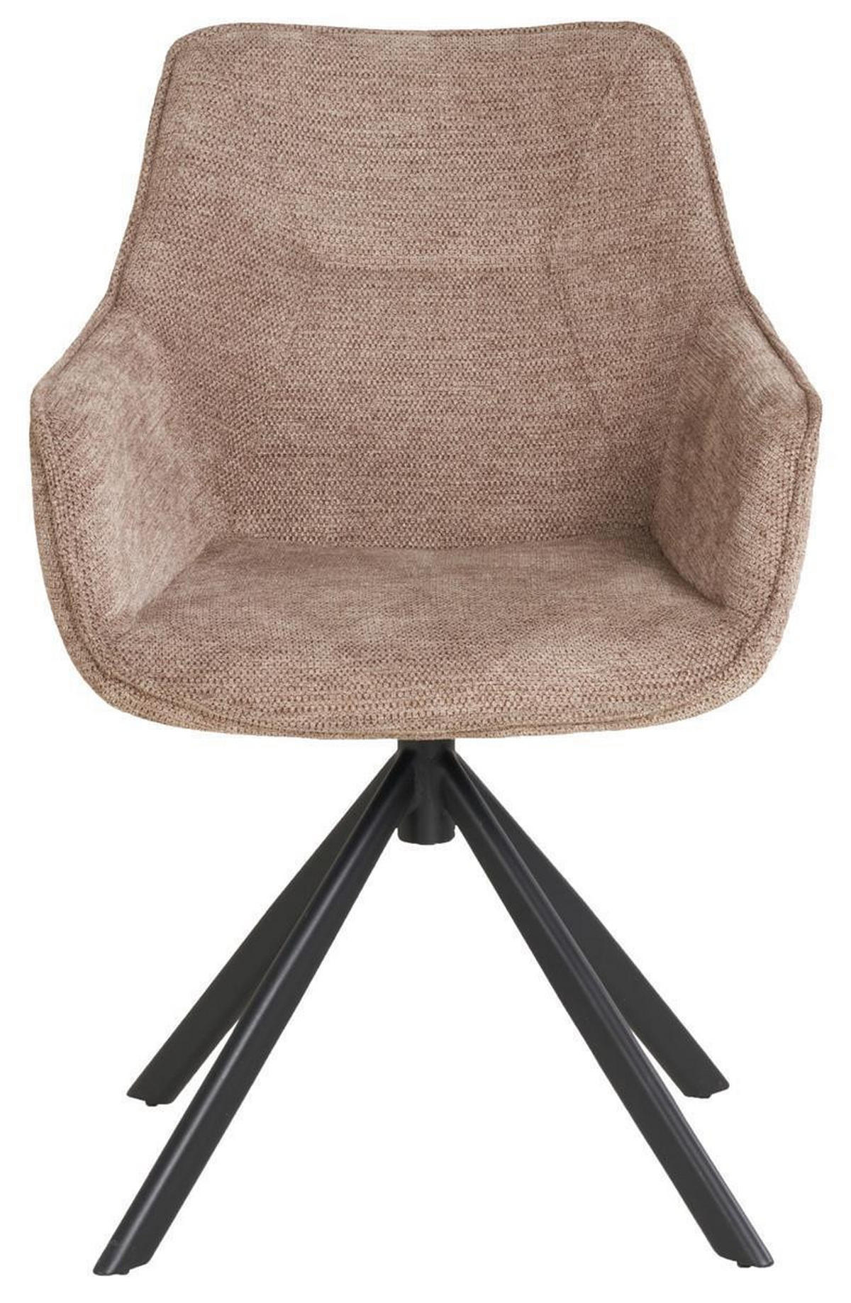 DININGSESSEL San Carlo - drehbar - hellbraun - Hellbraun/Hellgrau, Textil/Metall (57/87/68cm) - bene living