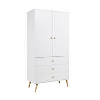 SCHRANK Weiß Boho Stil Mit Schubladen Und Kleiderstange - Weiß, Holzwerkstoff (100/202/52cm) - Sepro Meble