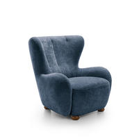 SESSEL MIST, Polstersessel Klassisch Loungesessel, Chenille-Stoff Blau - Blau, Holz/Holzwerkstoff (88/91/100cm) - MASSENO