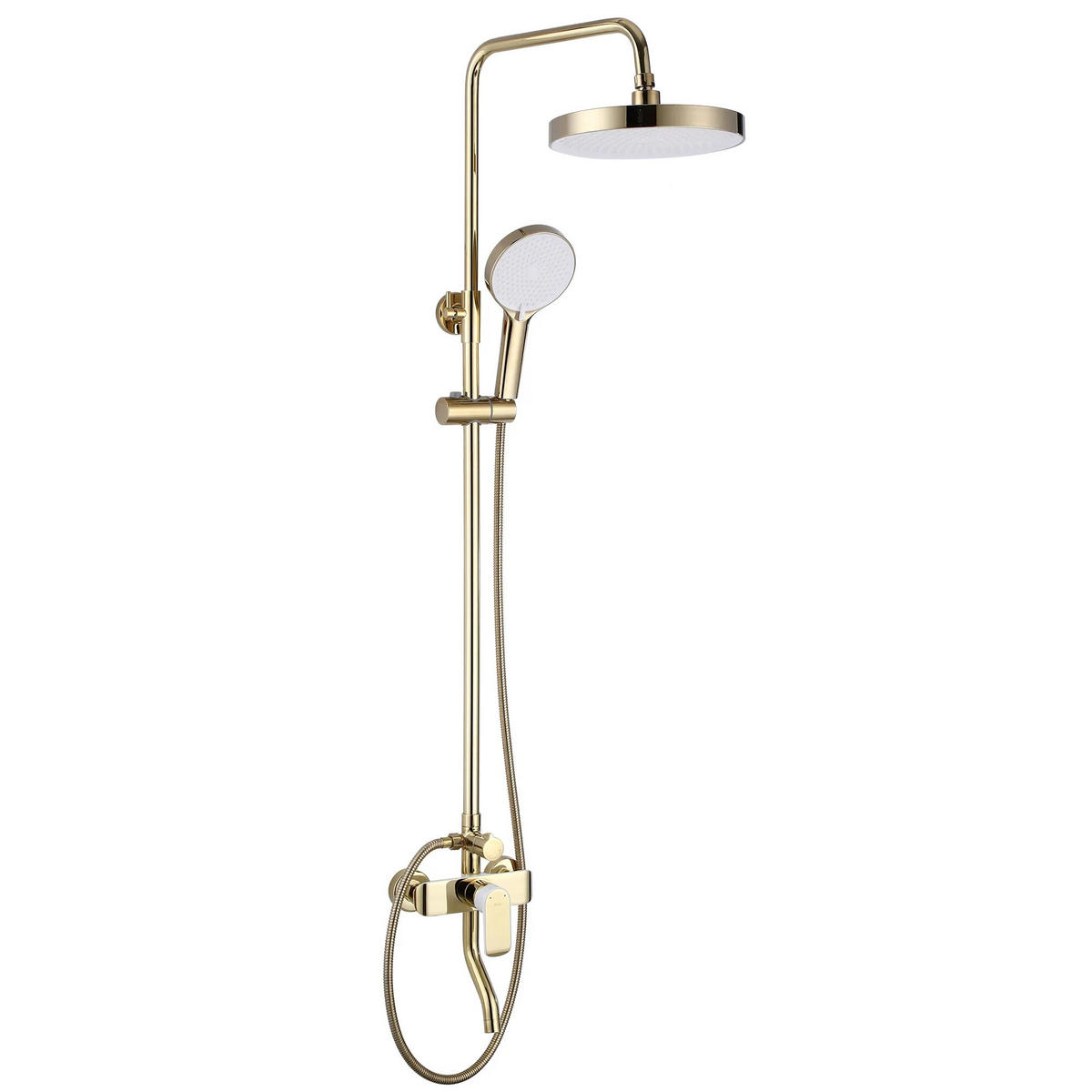 DUSCHGARNITUR Rea Bloom White Gold - Weiß, Metall (25/144/45cm) - REA