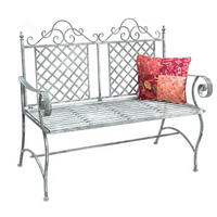 GARTENBANK aus Metall Grau 120 cm 96020 - Grau, Metall (118.5/98.5/60cm) - DanDiBo