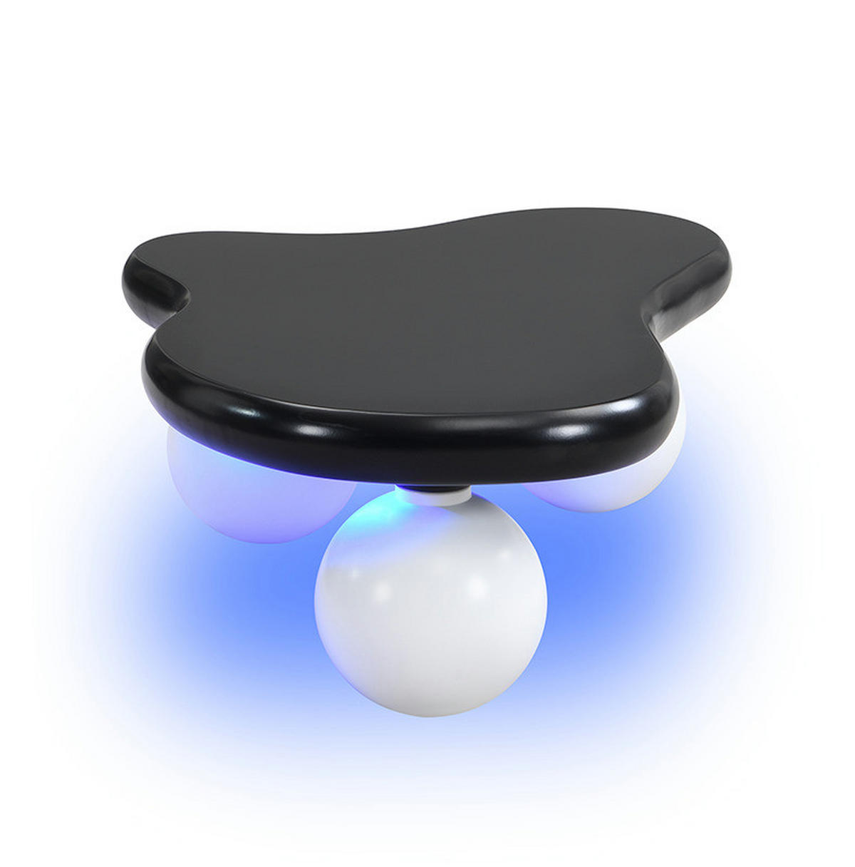 COUCHTISCH 95/62.5/32 cm schwarz/weiß aus MDF mit LED-Beleuchtung - Schwarz, Holzwerkstoff (95/62.5/32cm) - OKMYHOME