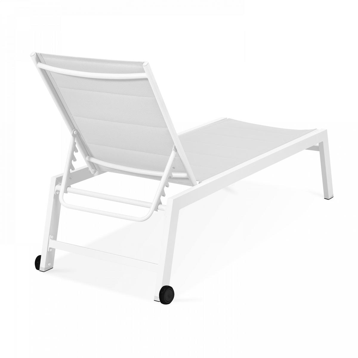 SONNENLIEGE 2-tlg., Weiß - Weiß, Metall (65/103/202cm) - Oviala