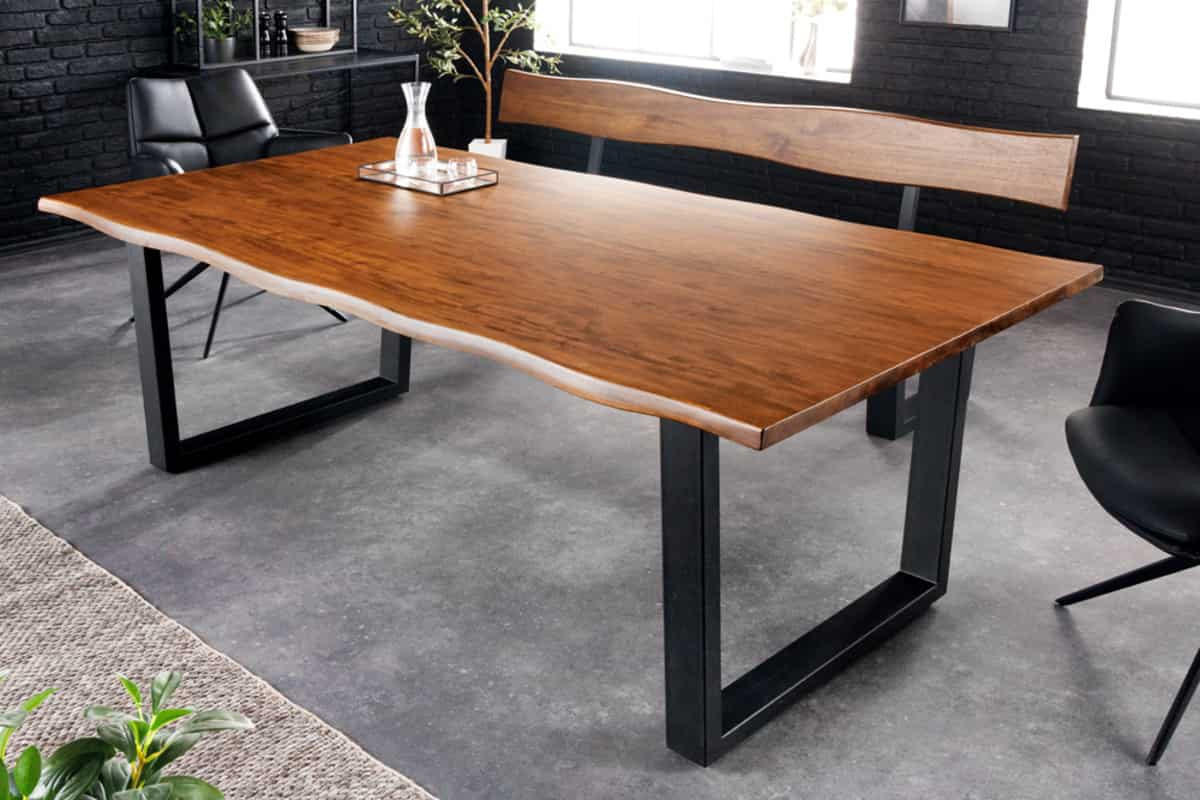 ESSTISCH GENESIS Akazie Braun 200cm - Schwarz/Braun, Holz/Metall (100/200/76cm) - riess-ambiente
