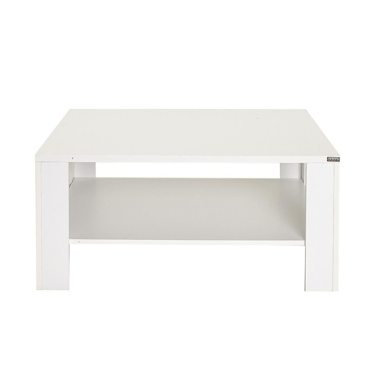 COUCHTISCH mit Ablagefach - lena 90/90/42 cm - Weiß, Holzwerkstoff (90/90/42cm) - Calicosy