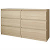 KOMMODE Look 120 cm mit sechs Schubladen, eiche Sonoma - Sonoma Eiche, Holzwerkstoff (120/71/33cm) - Beautysofa
