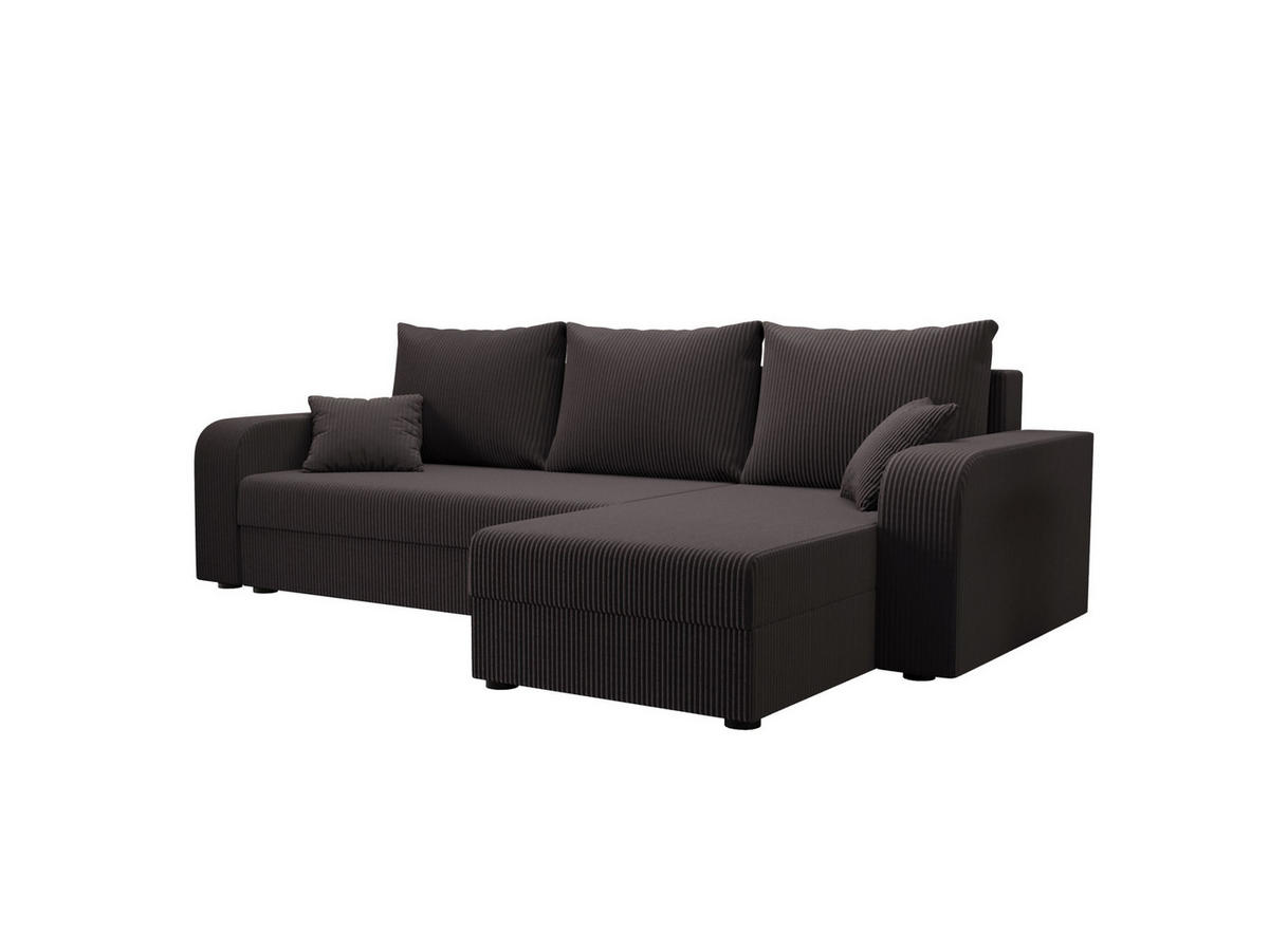 ECKSOFA HEWLET L BIS Zoom 21 Rechts mit Schlaffunktion - Dunkelgrau, Textil (240/140cm) - Bedante
