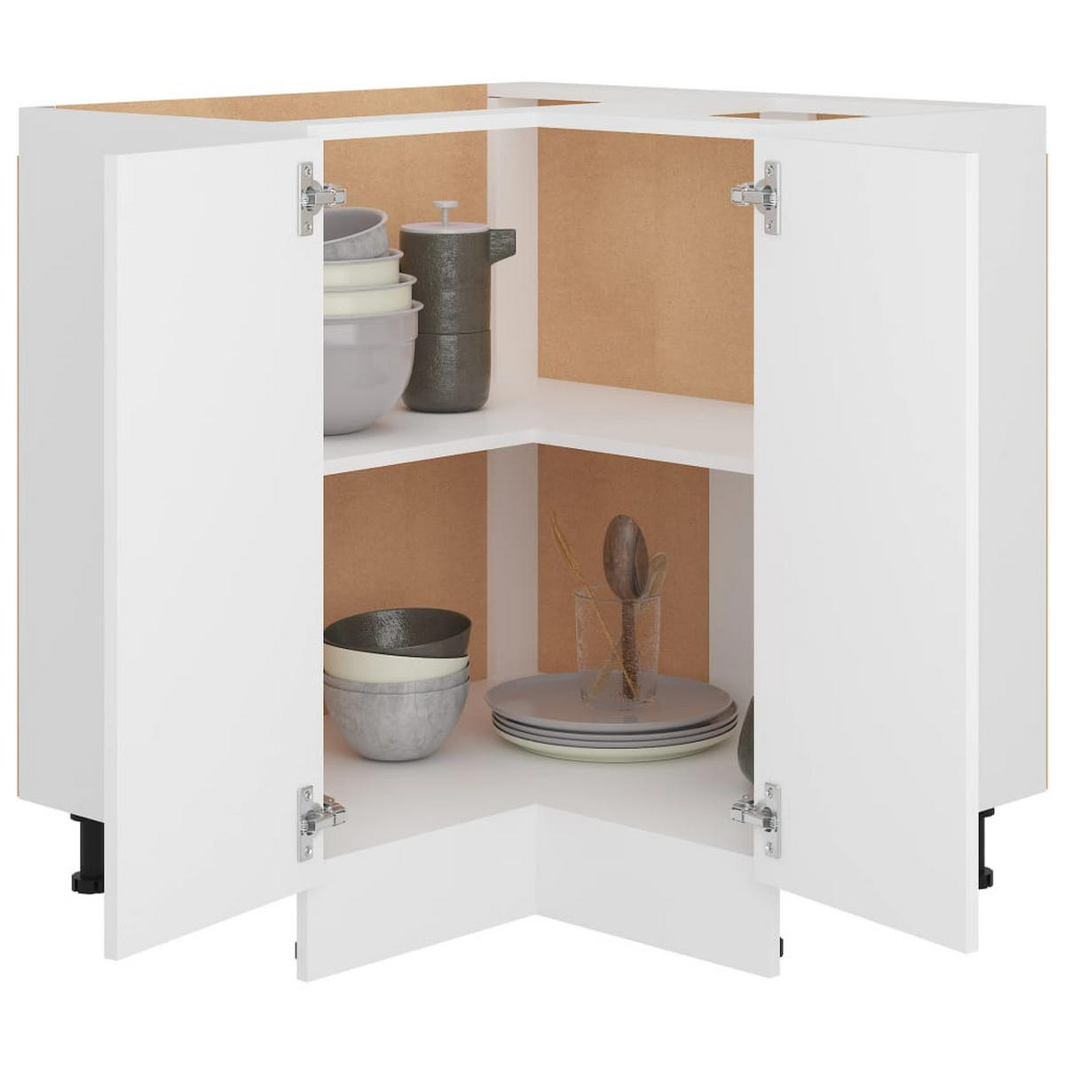 ECKUNTERSCHRANK Lyon Weiss 75,5/75,5/81,5 Cm Holzwerkstoff - Weiß, Holzwerkstoff (75.5/81.5/75.5cm) - vidaXL