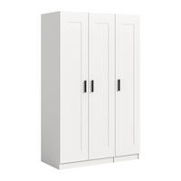 KLEIDERSCHRANK 3-türig VISBY (B/H/T: ca. 120/195/56 cm) in weiß/weiß - Weiß, Holzwerkstoff (120/195/56cm)