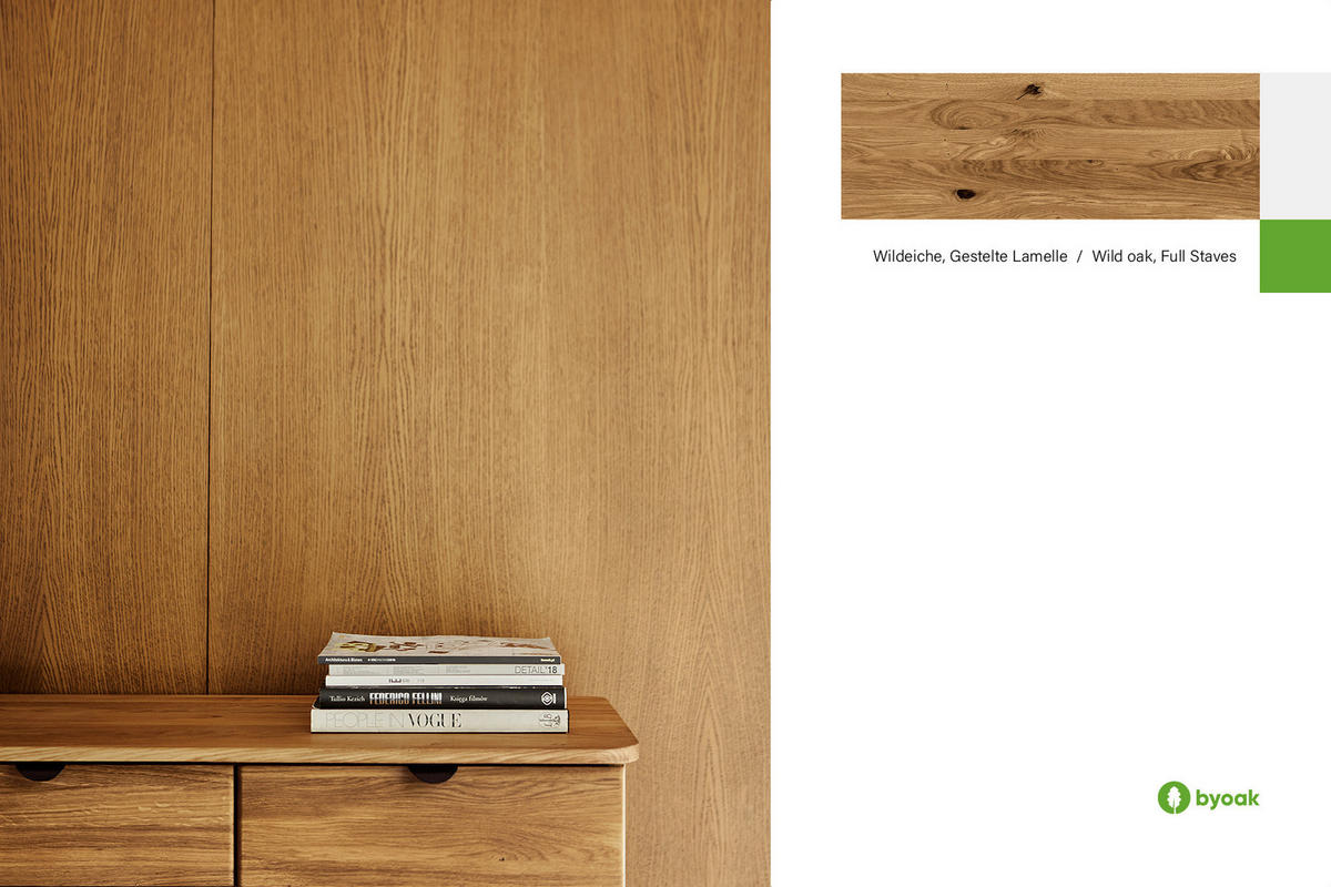 LOWBOARD LINA Wildeiche - Wildeiche, Holz (144/42/46cm) - byoak