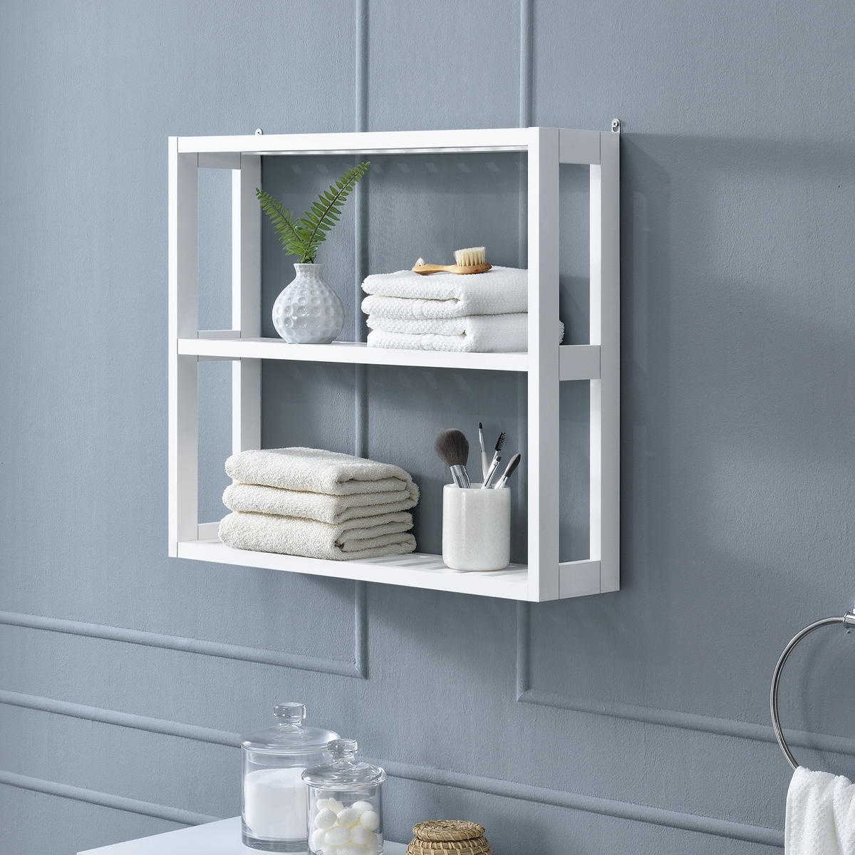 BADEZIMMERREGAL Anderlecht - Weiß, Holzwerkstoff (60/54/15cm) - [en.casa]