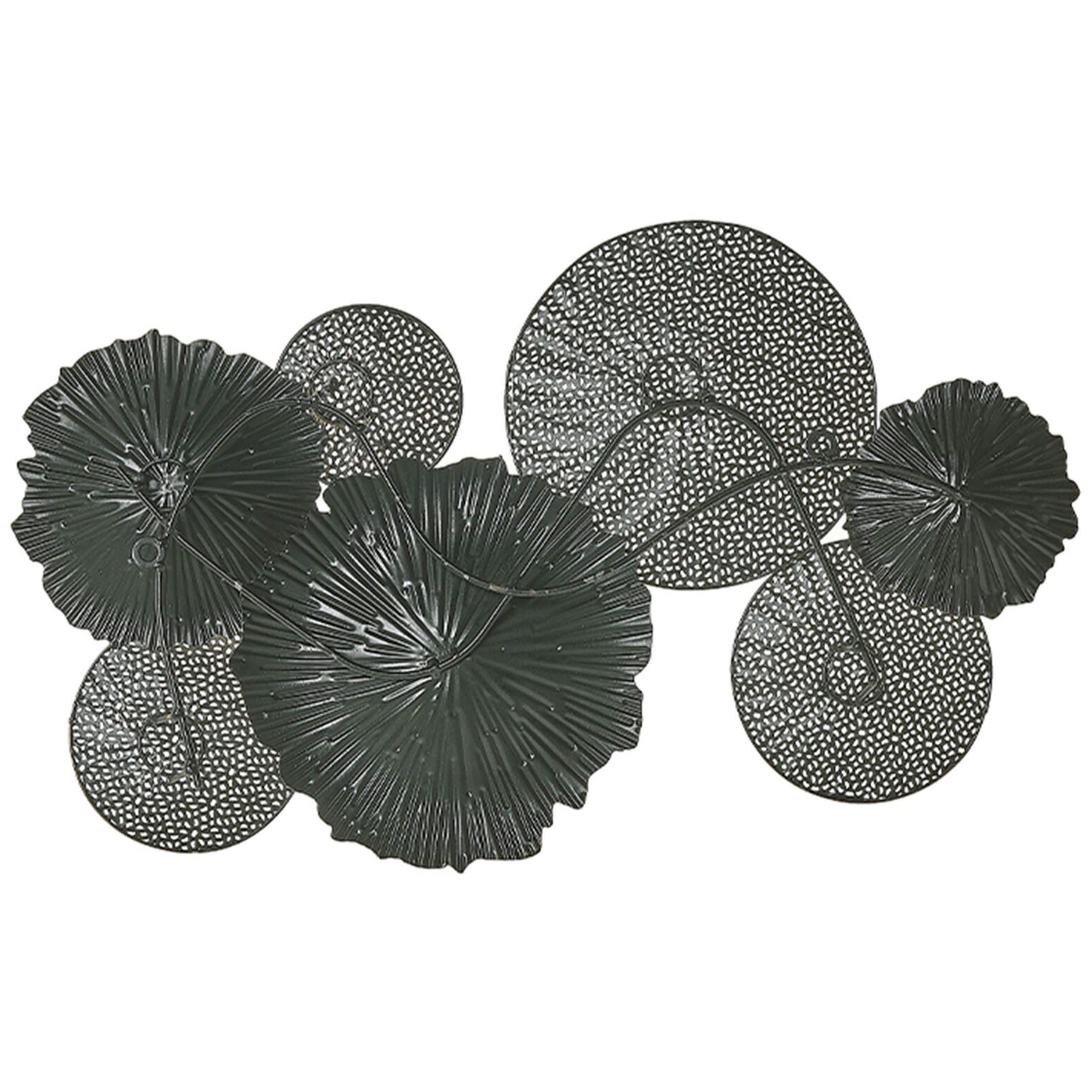 WANDDEKORATION Metall schwarz/silber KreiseZirconium - Schwarz, Metall (64/38/5cm) - Beliani