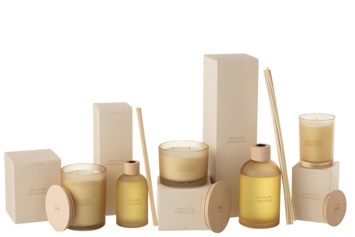 DUFTSPENDER HAUSPARFUM ACCORDS ESSENTIELS - Gelb - 550 ml - Hellgelb, Paraffin (9.5/35.5/9.5cm) - J-Line