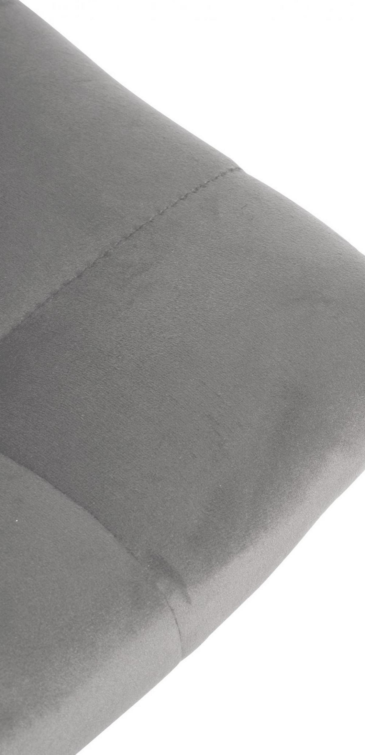 BARHOCKER Samt grau - Schwarz/Grau, Textil/Metall (43/87/46.5cm) - CLP