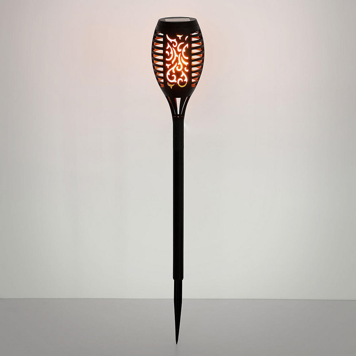 LED AUSSENLEUCHTE Solar-Steckleuchte Schwarz - Schwarz, Kunststoff (7.5/7.5/49.5cm) - Globo Lighting