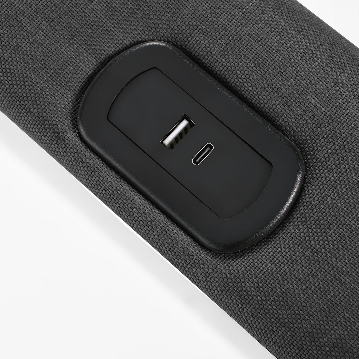 ČALOUNĚNÁ postel LED s USB a úložným prostorem, 160/200 cm, šedá, látka - šedá, textil (160/200cm) - BEAOK