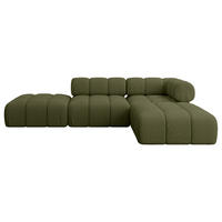 ECKSOFA modulares Sofa Kerru-L1 - 285x190x70 cm Grün Bouclé - Grün, Holzwerkstoff/Textil (285/190cm) - ALTDECOR